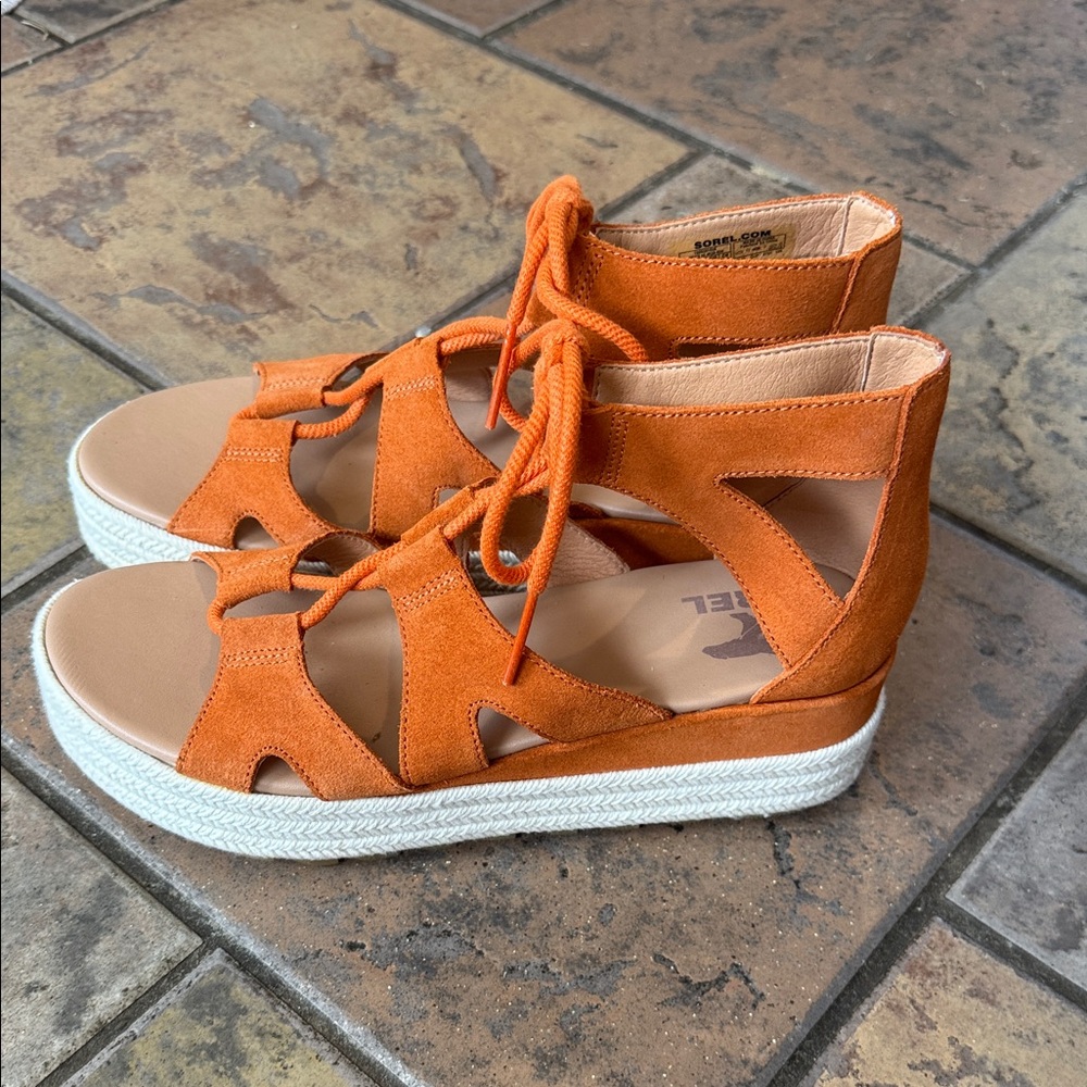 Sorel Cameron Flatform Lace Wedge Sandals - Picture 3 of 6